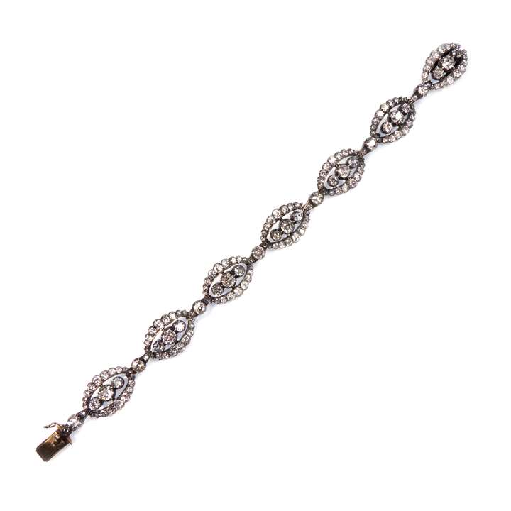 Diamond navette cluster bracelet